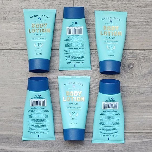 NWT Hand In Hand Body Lotion Mini Sea Salt Sweet Mint Eucalyptus, 2 Fl Oz - Picture 3 of 10